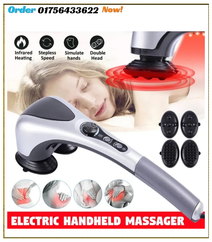 Double Head Heating Massager Dual Head Percussion, Professional Double Head Massager