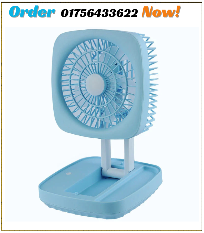JK-666 Foldable Rechargeable Fan With Light