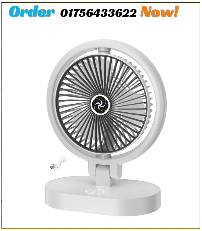 Rechargeable Desktop Fan with Led Light